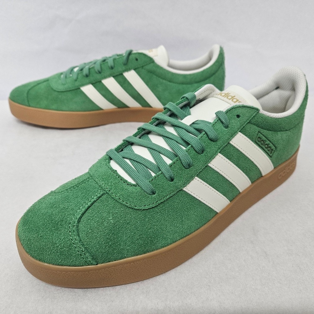 Adidas VL Court 2.0 Casual Sneakers JH5077 Green Suede Gum Sole Men Size 7.5 - Picture 4 of 11